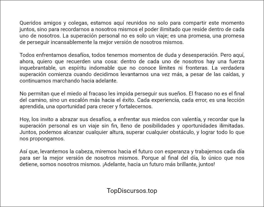 formato de Discursos de superacion personal 