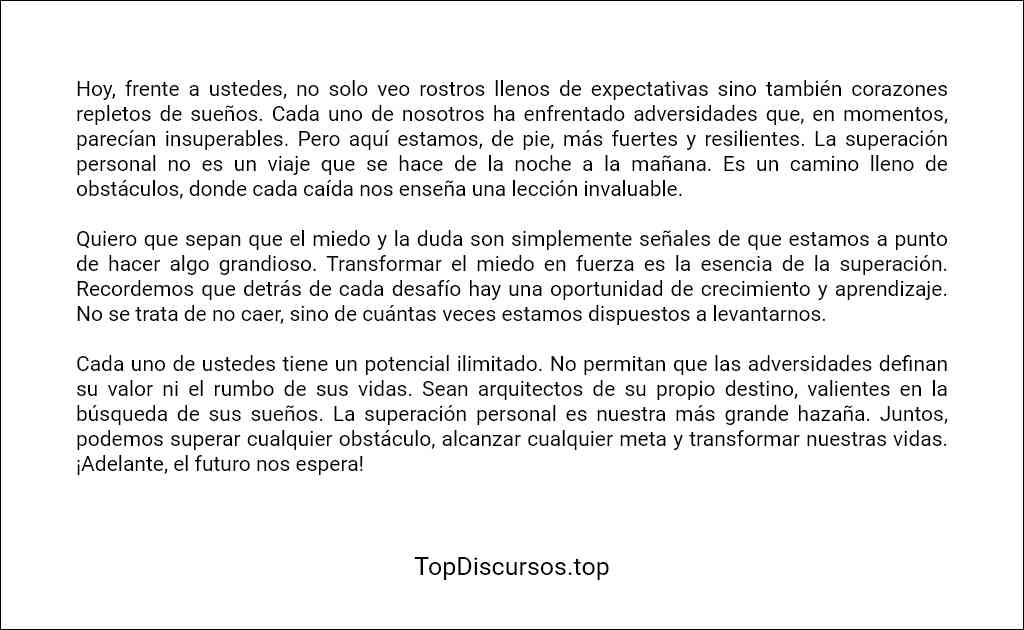 como redactar un Discursos de superacion personal